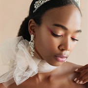 Tulle Bow Around Bride's Neck