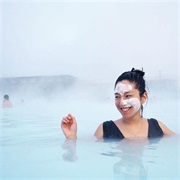 Use a Facial Mask at the Blue Lagoon, Iceland