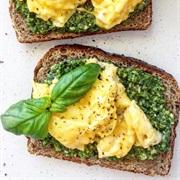 12-Grain Bread With Scrambled Eggs and Sunflower Seeds