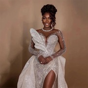 Sculptural Leaf Detail on Bodice