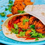 Sweet Potato Pakora Madras Wrap