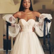 Gathered Sleeves With Colored Bows