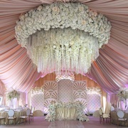 Ceiling Drapery and Floral Installation