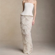 Scallop Shaped Draping of Sheer Fabric