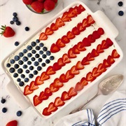 Cake Decorated With Fruit Flag