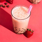 Raspberry Boba Tea With Mango Boba