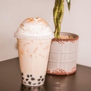 Peppermint Boba Tea With Cherry Boba