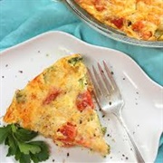 Crustless Broccoli Tomato and Cheese Quiche