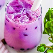 Grape Boba Tea With Watermelon Boba