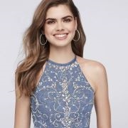 Beaded Denim Bodice