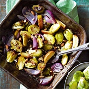 Roasted Brussels Sprouts With Red Onion