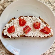 Sourdough Bread With Cottage Cheese and Hickory Bourbon BBQ Sauce