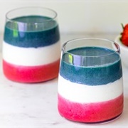Red, White, and Blue Boba Tea With Watermelon Boba