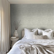 Textured, Linen Wallpaper in Bedroom