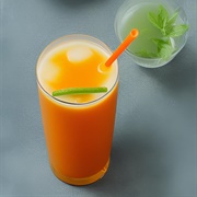 Tangerine Boba Tea With Sugarplum Boba