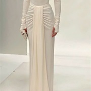 Long, Middle Drape Panel on Skirt