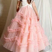 Wavy Lines of Ruffles on Skirt