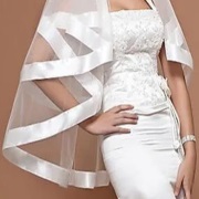 Wide Ribbon Trim on Veil