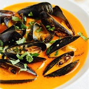 Sweet Curried Mussels