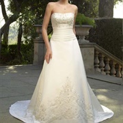 "Bandage" Strips of Fabric on Bodice, Wedding Dress