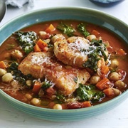 Sea Bass, Chickpea and Tomato Stew