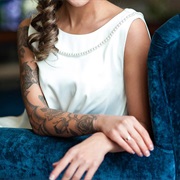 Bead-Lined Collar on Dress