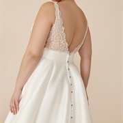 Rhinestone Buttons on Wedding Gown