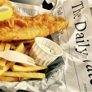 Fish Supper in Newspaper