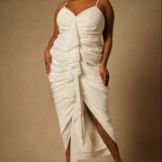 Folded Ruffles Down Middle Front