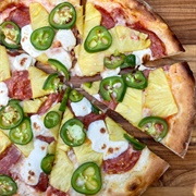 Pineapple, Olive, and Salami Pizza