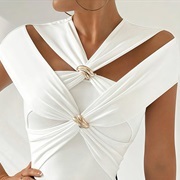 Multiple Crisscross Straps Across Front of Bodice