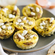 English Muffin With Goat Cheese Spread and Pumpkin Seed Oil