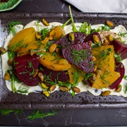 Beetroot Salad With Whipped Goat Cheese and Pistachios
