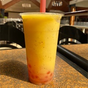 Piña Colada Boba Tea With Cherry Boba