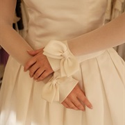 Bow Cuffs on Wedding Gown