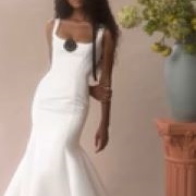 Contrasting Color Rosette on Bodice