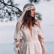 Fabric Fringe on Juliet Cap