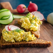 Caraway Rye Bread With Scrambled Egg Yolks