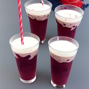 Red, White, and Blue Boba Tea With Kiwi Boba