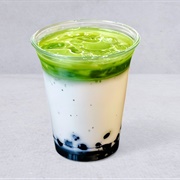 Peppermint Boba Tea With Cotton Candy Boba