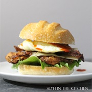 Fried Egg and Chicken Sandwich