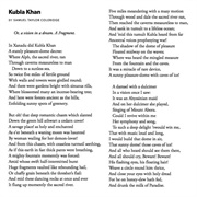 Kubla Khan by Samuel Taylor Coleridge