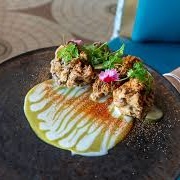 Key West Pink Shrimp and Octopus in Huancaína