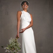 Decorated Bib on Wedding Dress