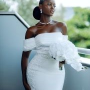 Pleated, Off-Shoulder Neckline