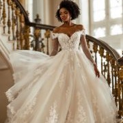 Off-Shoulder Straps Over Long, Sheer Sleeves