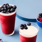 Red, White, and Blue Boba Tea With Huckleberry Boba