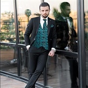 Suit With Vest, Tie Matching (Color or Print)
