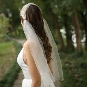 Headband Veil With Side Draping