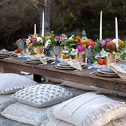 Low Table With Cushions for Guests